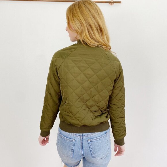 Forever 21 Quilted Dolan Puffer Lettermans Jacket Small - Picture 4 of 5